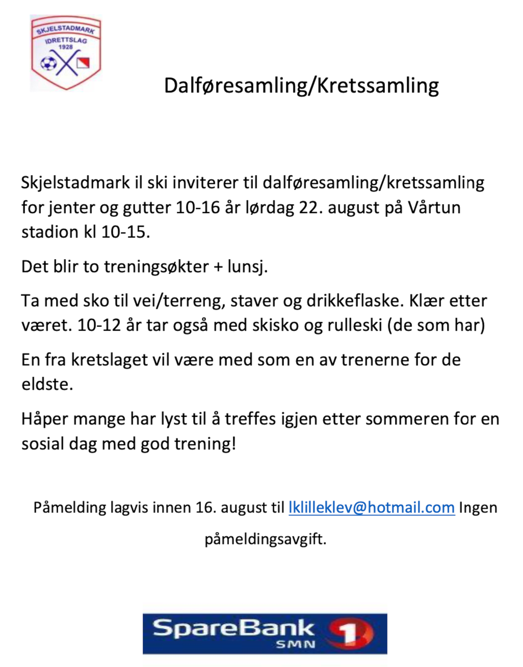 Dalføresamling/Kretssamling, Skjelstadmark 22. august 2020